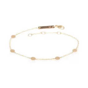 14k 5 Itty Bitty Gold Disc Station Bracelet