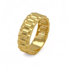 14K Yellow gold solid link ring-227208