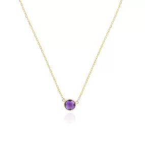 Amethyst Single Bezel Necklace