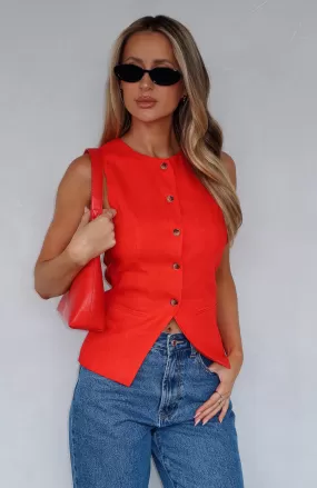 At The Races Vest Top Red