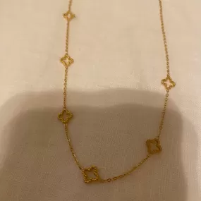 Blissful Gold Clover Cut Out Charm Necklace