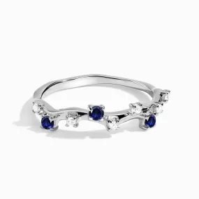 Blue Sapphire Solid Gold Ring - Stardust Band