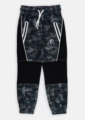 Boys Camo Printed Navy Joggers