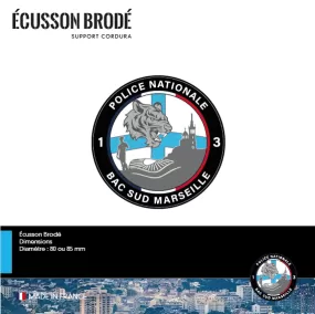 cusson Brodé Ripstop BAC Sud Marseille