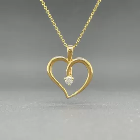 Estate 14K Y Gold 0.10ct G/I1 Diamond Heart Pendant