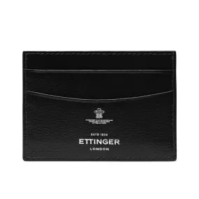 Ettinger Black Capra Leather Flat Credit Card Case