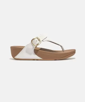 Fitflop Lulu Adjustable Leather Toe Post Sandals White