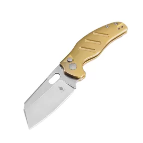 Kizer C01C 3V Blade Button Lock Brass Handle V4488BC2 (3.29 Stonewashed)