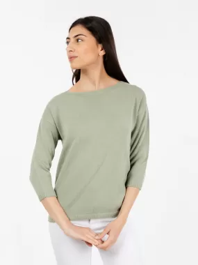 Maglia scollo a barchetta verde