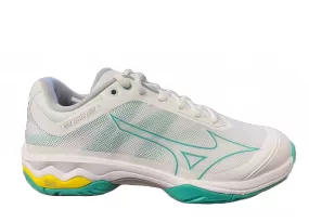 Mizuno Wave Exceed Light AC tennis shoe 61GA221923 white-turquoise-high visibility 