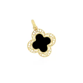 Onyx Lace Clover Charm