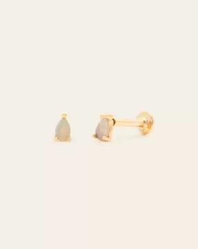 Opalite Teardrop Stud - 14k Solid Gold