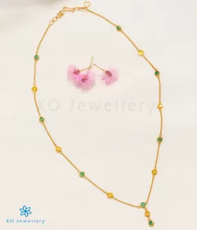 Precious Emerald & Peridot Necklace in 22 KT Gold