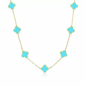 Small Turquoise Clover Necklace