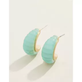 Spartina Carved Hoop Earrings - Jade