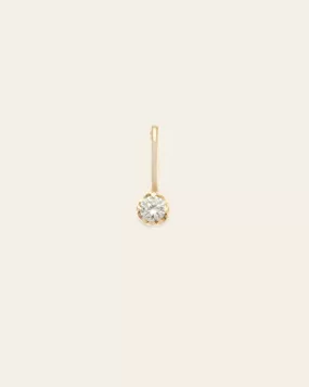 White Sapphire Pendant - 14k Solid Gold